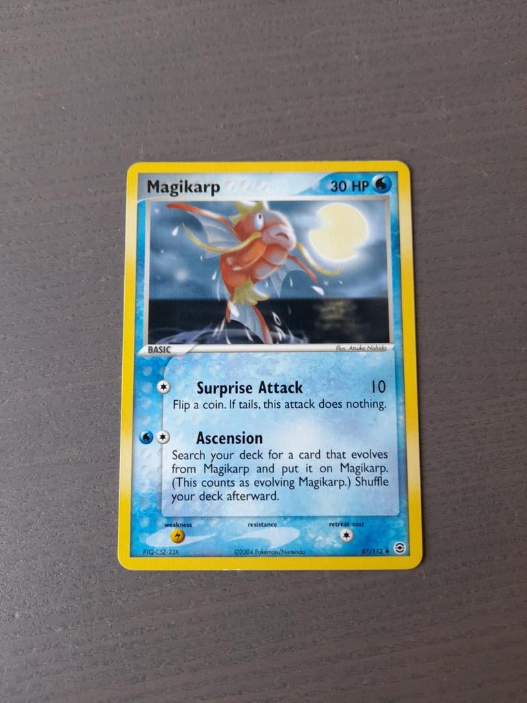 2004 fire red leaf green 67/112 magikarp uncommon error, Ophalen of Verzenden, Zo goed als nieuw, Losse kaart