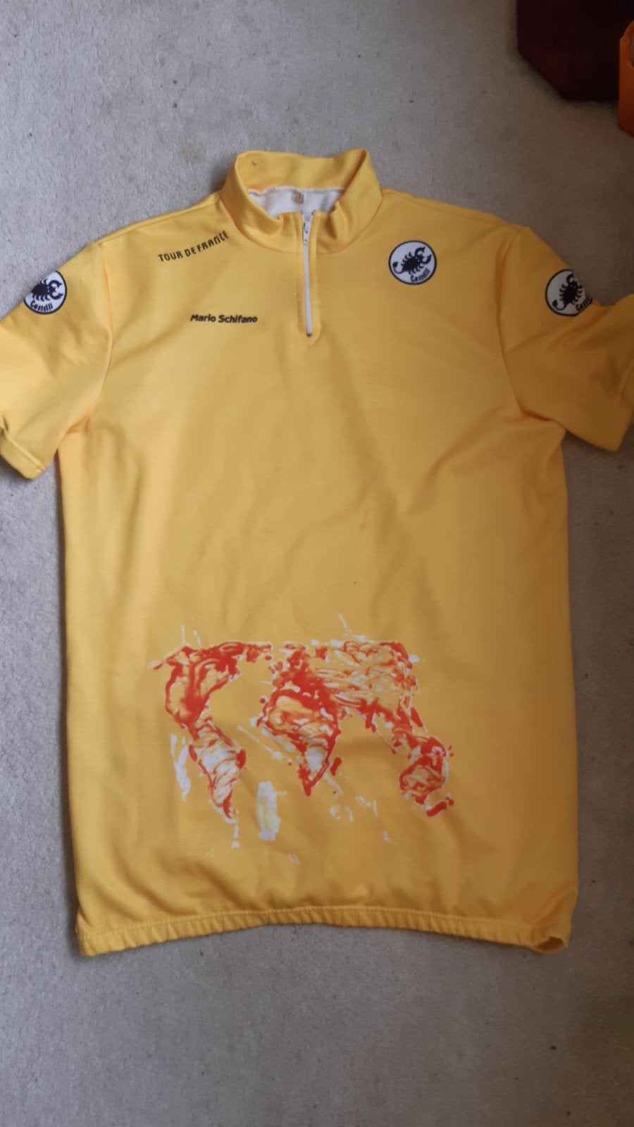 Vintage Castelli Mario Schifano Tour de France Wielershirt, Castelli, Geel, Overige maten, Ophalen of Verzenden