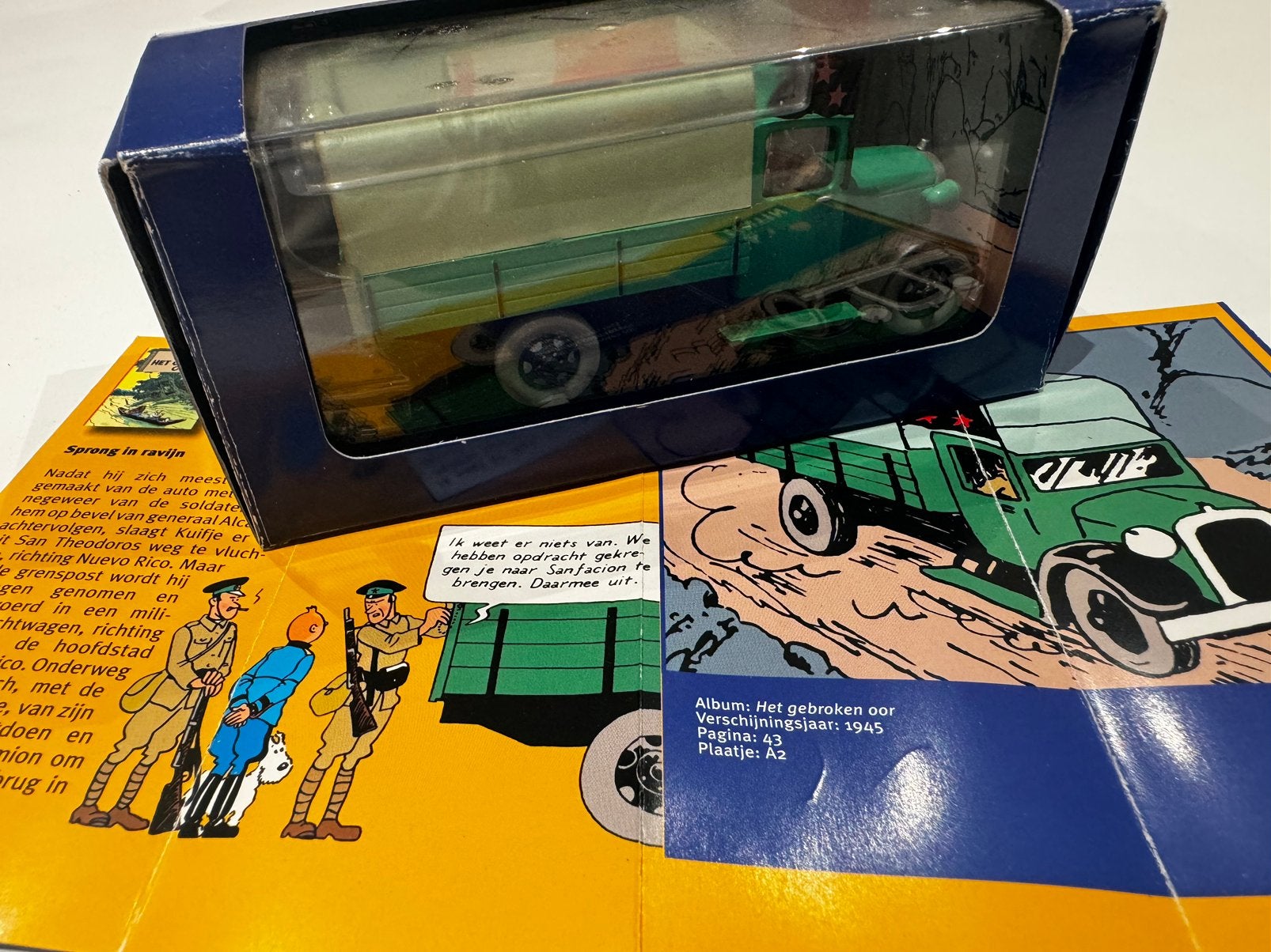 Kuifje auto 1:43 stewart vrachtwagen uit het gebroken oor, Ophalen of Verzenden, Kuifje, Zo goed als nieuw, Beeldje of Figuurtje