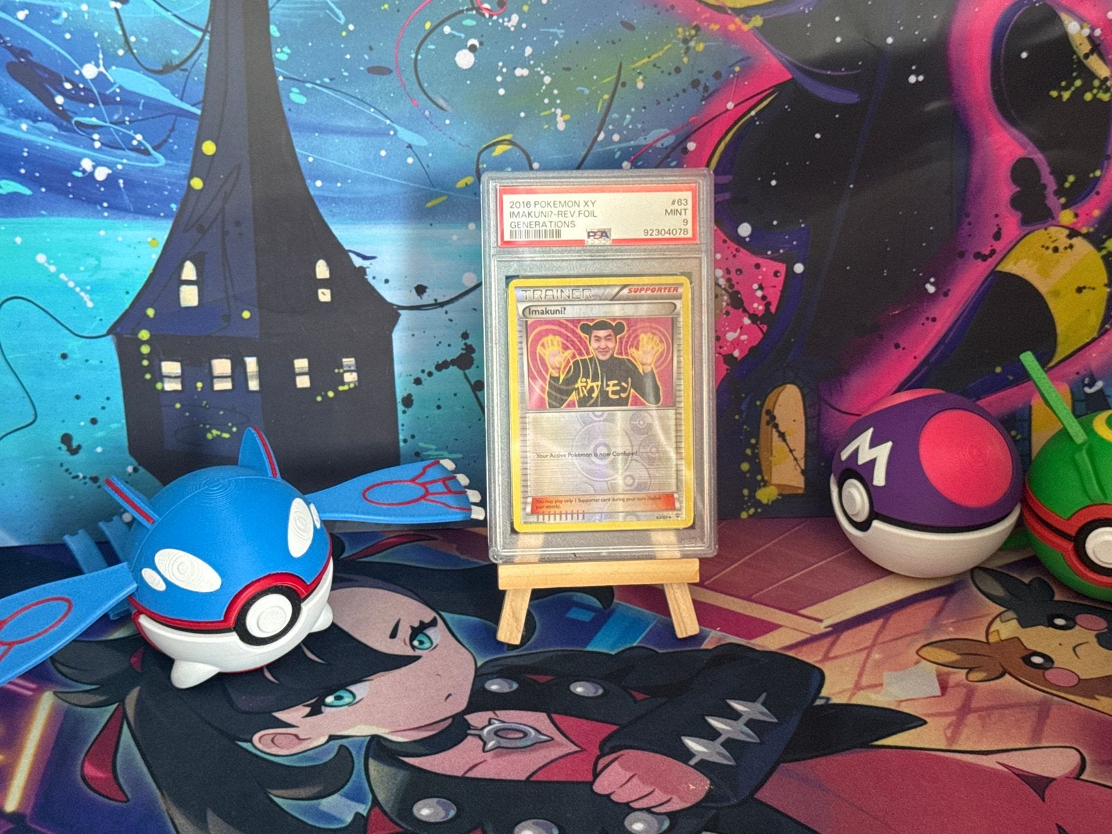 2016 Pokémon XY Imakuni? Rev. Foil Generations PSA 9, Ophalen of Verzenden, Zo goed als nieuw, Losse kaart, Foil