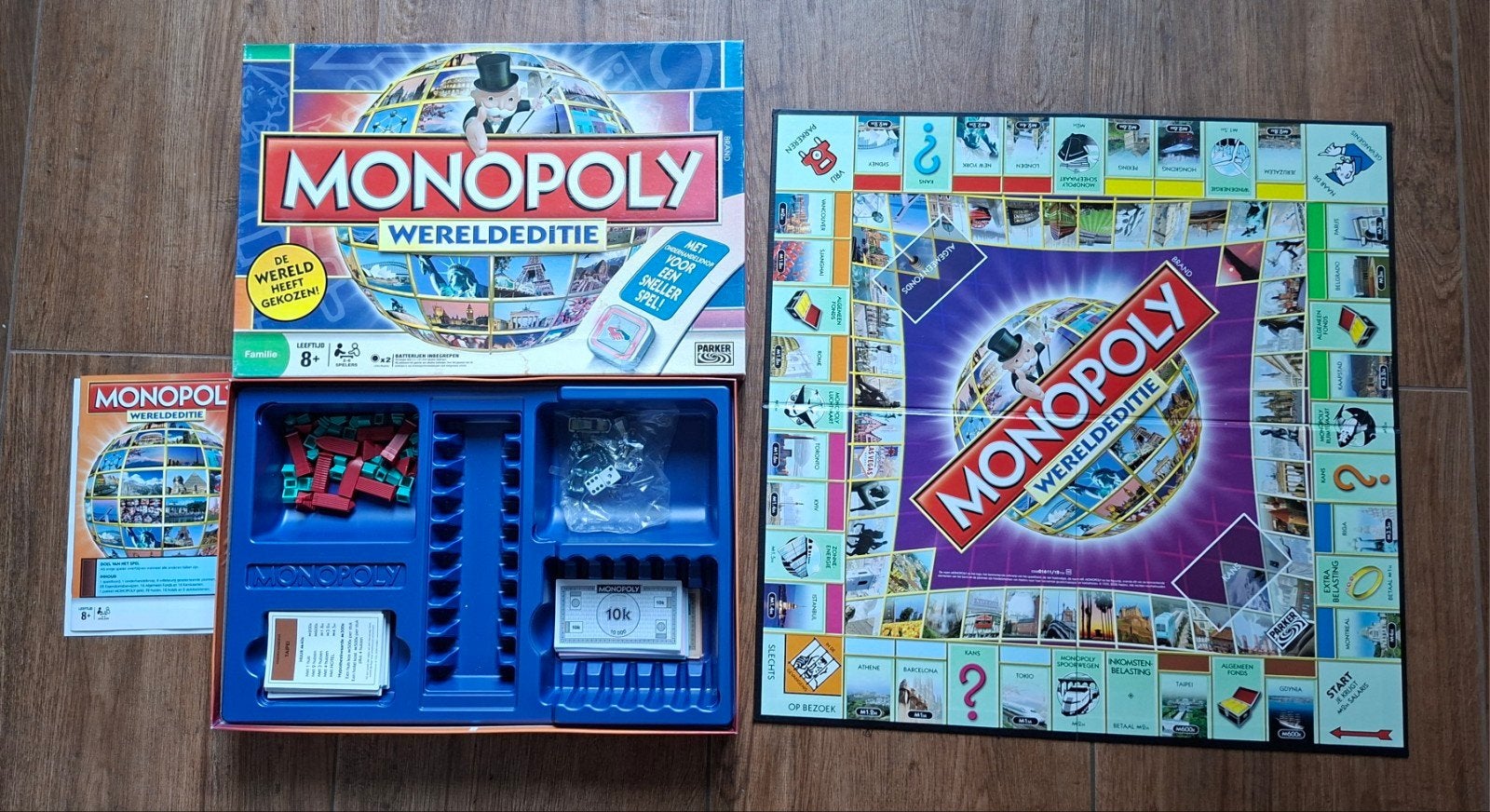 Monopoly wereldeditie compleet ZGAN, Ophalen of Verzenden, Zo goed als nieuw