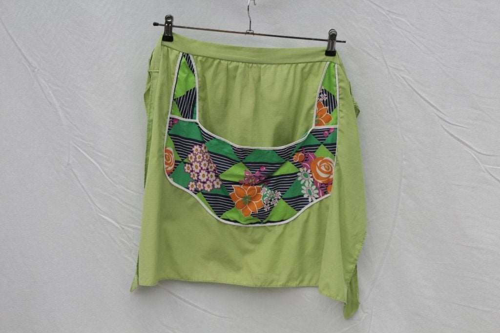 Grappig ouderwets groen keukenschort., Carnaval, ., Ophalen of Verzenden, Zo goed als nieuw