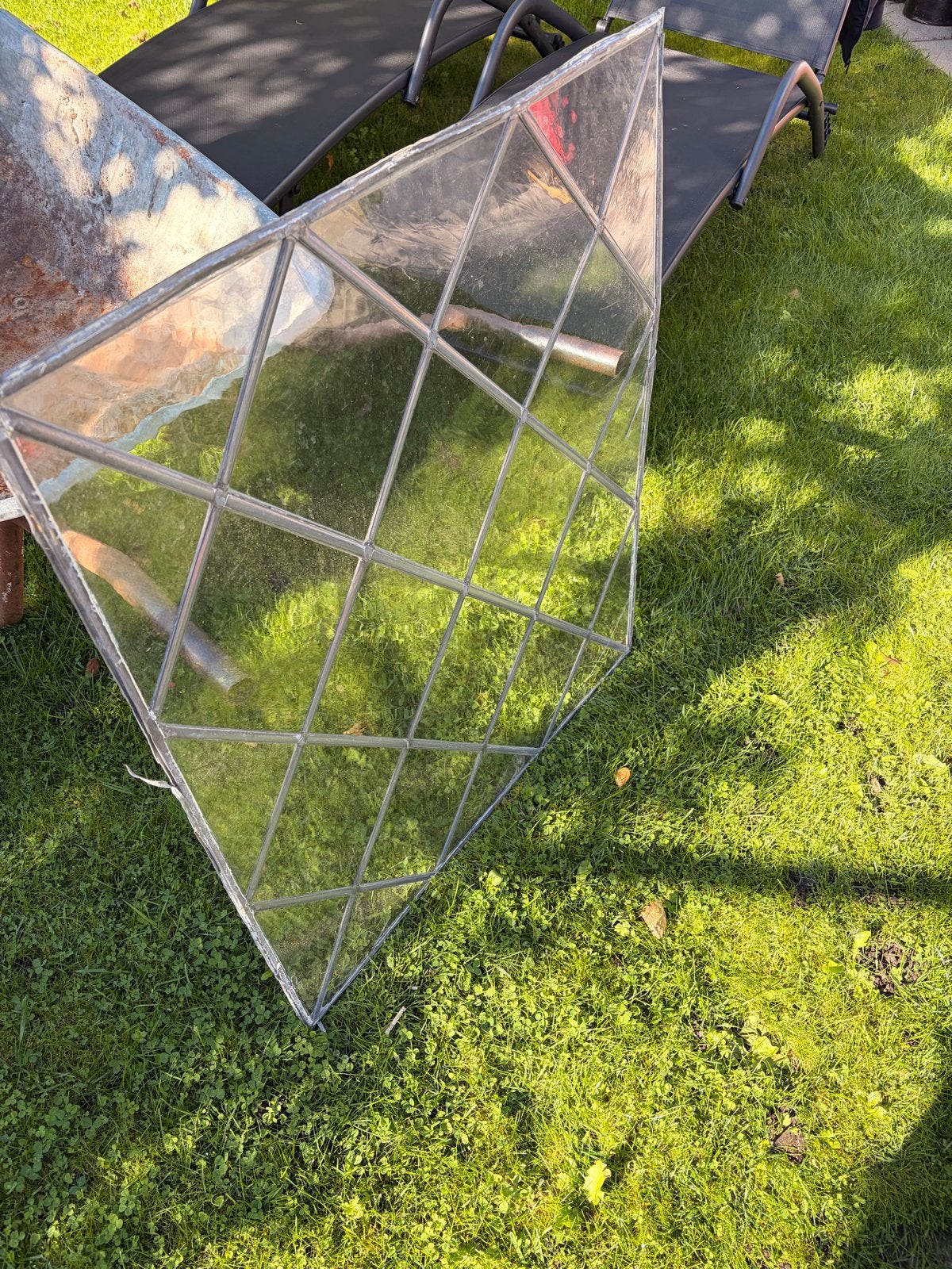 Glas in lood raam, Gevelraam of Ruit, Gebruikt, Minder dan 80 cm, Glas in lood