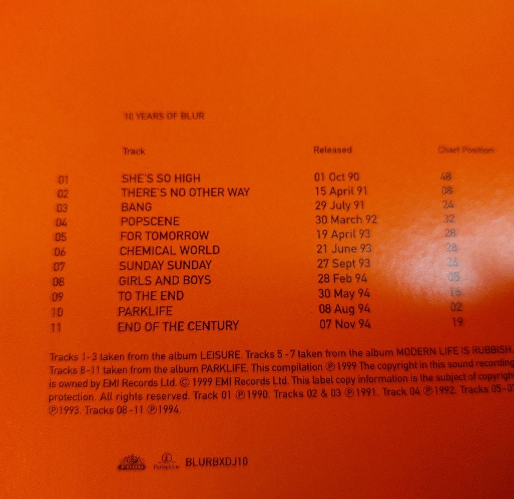 BLUR promo 2CD 22/10 22 Singles From 10 Years Of Blur, Verzenden, Gebruikt, Pop, Eerste persing