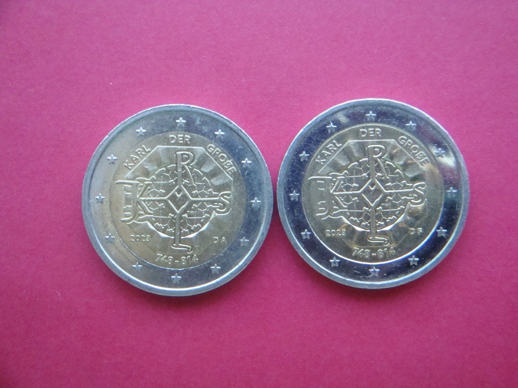 Kavel Duitsland setje 2 Euromunten Karel de Grote 2023., Verzenden, Overige landen, 2 euro, Setje