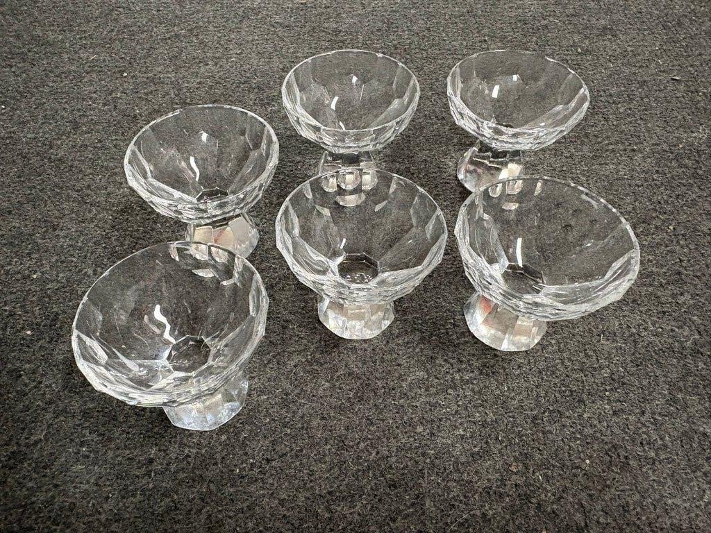 Set van 6 vintage glazen dessertcoupes / ijscoupe schaaltjes, Ophalen