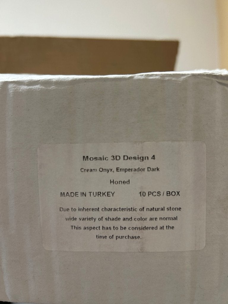 Mozaïek 3D Design 7 matjes - Crème Onyx, Emperador Dark, Ophalen, Nieuw, 20 tot 40 cm, Minder dan 5 m²