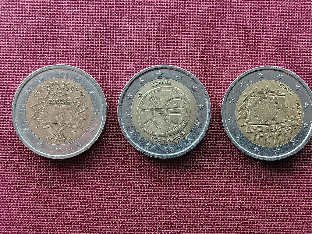 3 speciale 2-euromunten Spanje, Postzegels en Munten, Verzenden, Spanje, 2 euro, Losse munt