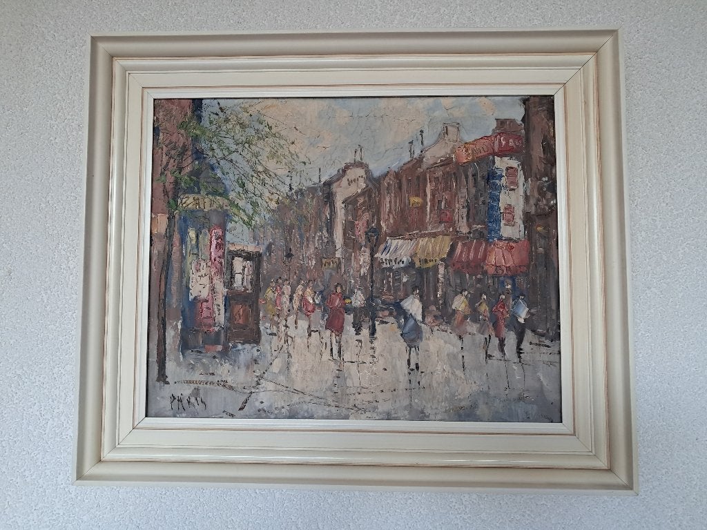 Schilderij van Parijs, Ophalen, Impressionistisch, Olieverf, Ingelijst
