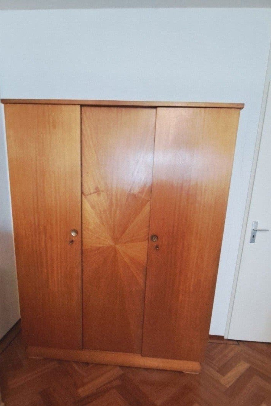 Originele vintage jr 1950/1960 houten Linnenkast kledingkast, Ophalen, Gebruikt, 100 tot 150 cm, Mid century modern style