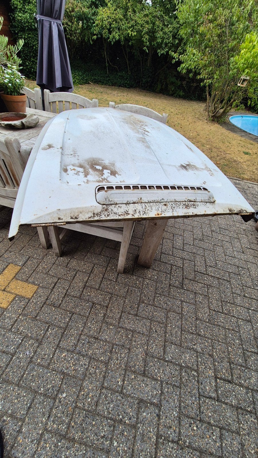 Motorkap Citroën Dyane - Gebruikt. enkel ophalen!, Auto-onderdelen, Carrosserie en Plaatwerk, Gebruikt, Citroën, Voor, Ophalen of Verzenden