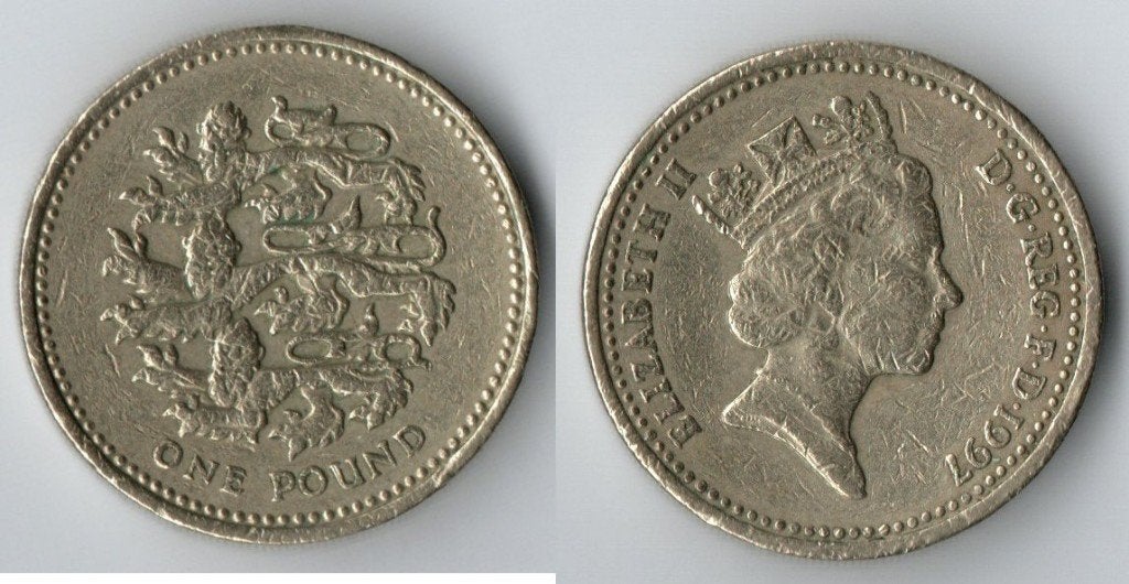Britse 1 Pond munt 1997 - Elizabeth II, Verzenden, Overige landen, Losse munt