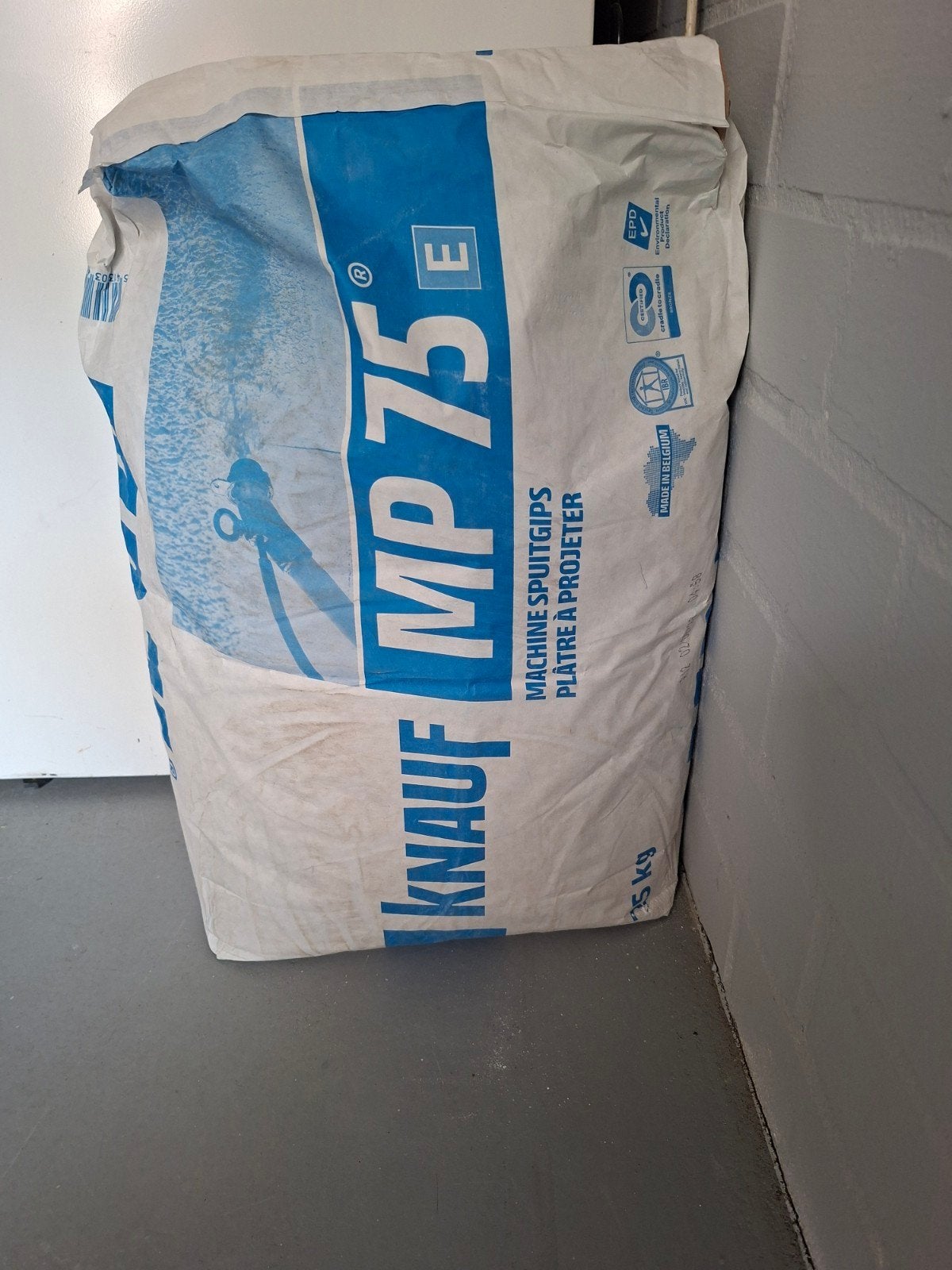 Knauf MP 75 E Machine Spuitgips - 25 kg, Doe-het-zelf en Verbouw, Ophalen, Nieuw