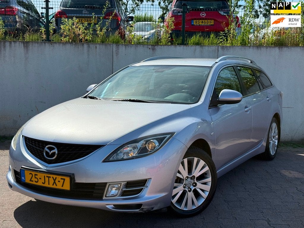 Mazda 6 Sportbreak 1.8 Touring/NAVI/LEDER/CRUISE/NIEUWE APK, Auto's, Mazda, Voorwielaandrijving, Gebruikt, Zwart, 4 cilinders