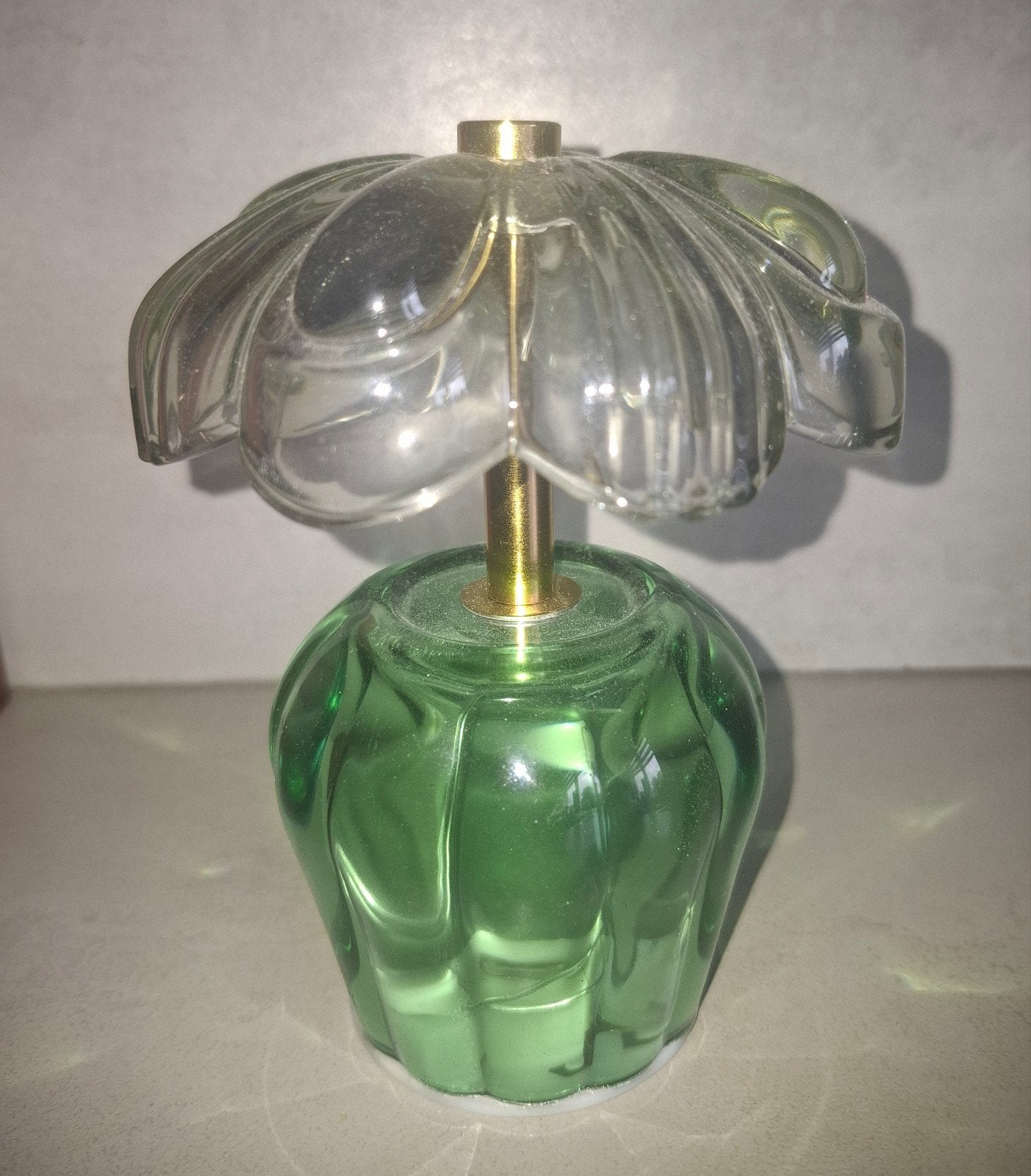 Groene Kaydie Flower LED Lamp, tafellamp,  glazen bloemlamp, Ophalen of Verzenden