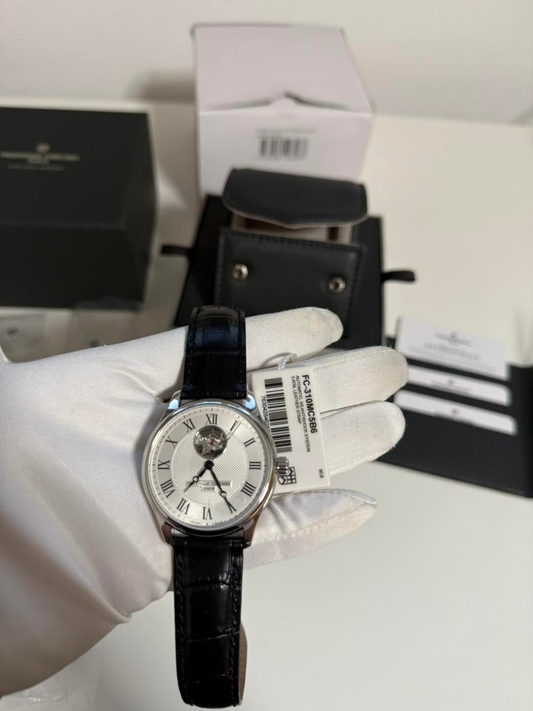 Frederique Constant classic Heartbeat automatic FC-310MC5B6, Overige merken, Leer, Polshorloge, Nieuw