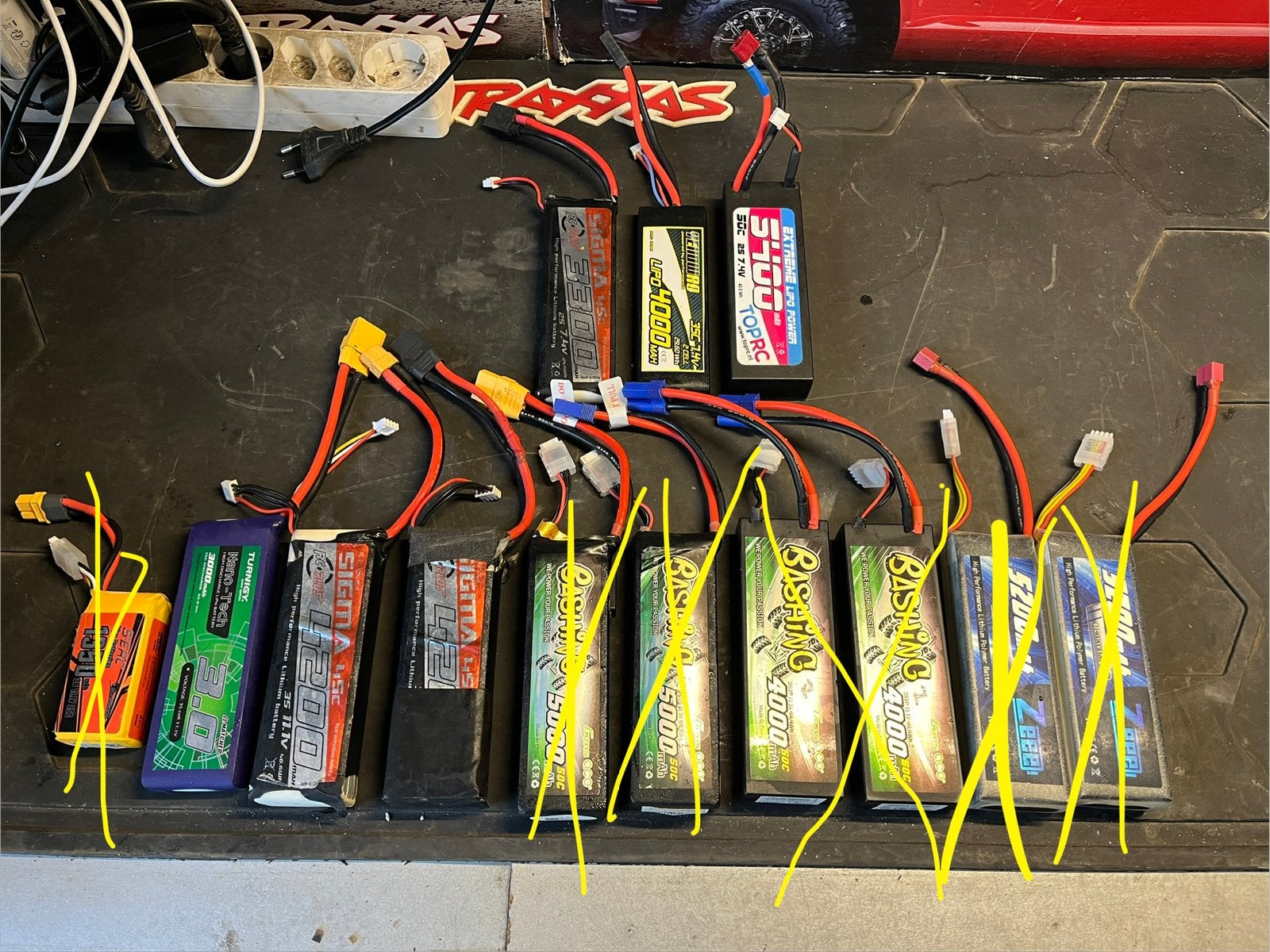 RC lipo accu’s 2s 3s EC5 XT60 XT90 Deans Traxxas plug, Ophalen of Verzenden, Gebruikt, Elektro, Onderdeel