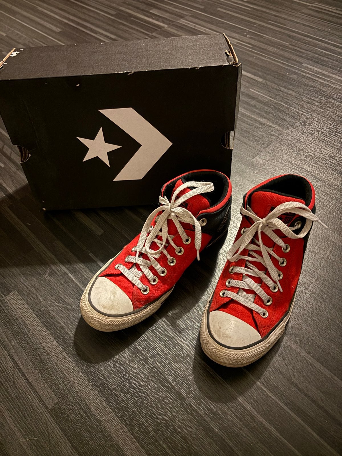 Converse All Star Sneakers Rood/Zwart, Ophalen of Verzenden, Gedragen, Overige kleuren, Sneakers of Gympen