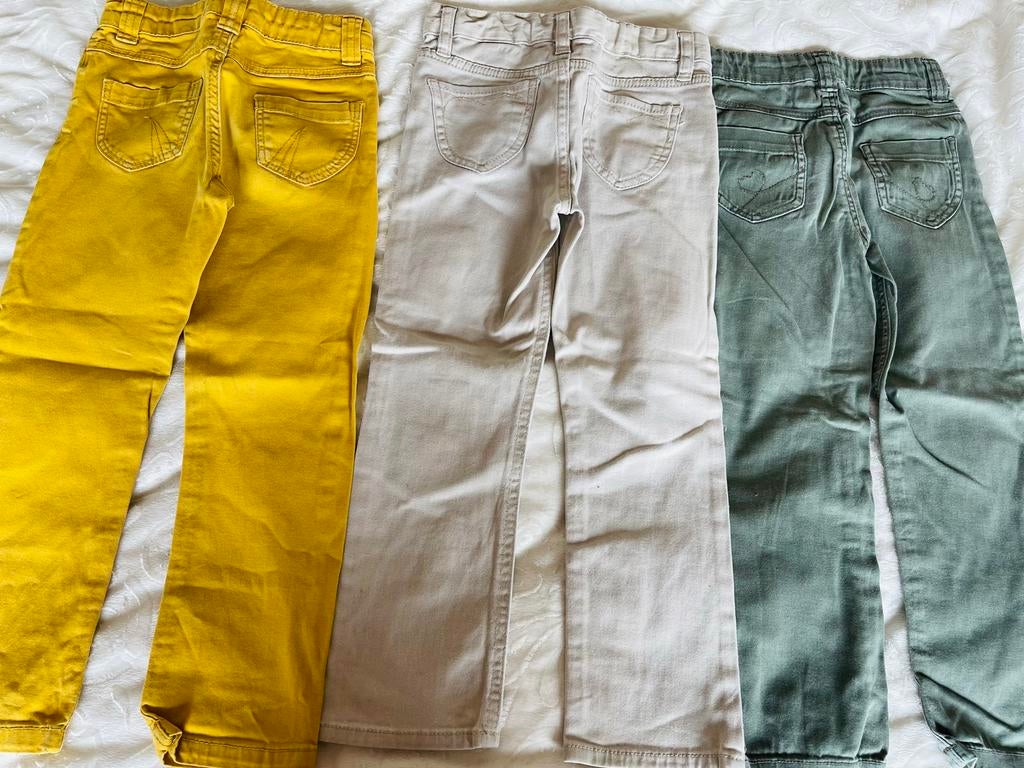 3 H&M broekjes maat 110, Ophalen of Verzenden, Gebruikt, Jongen of Meisje, Broek