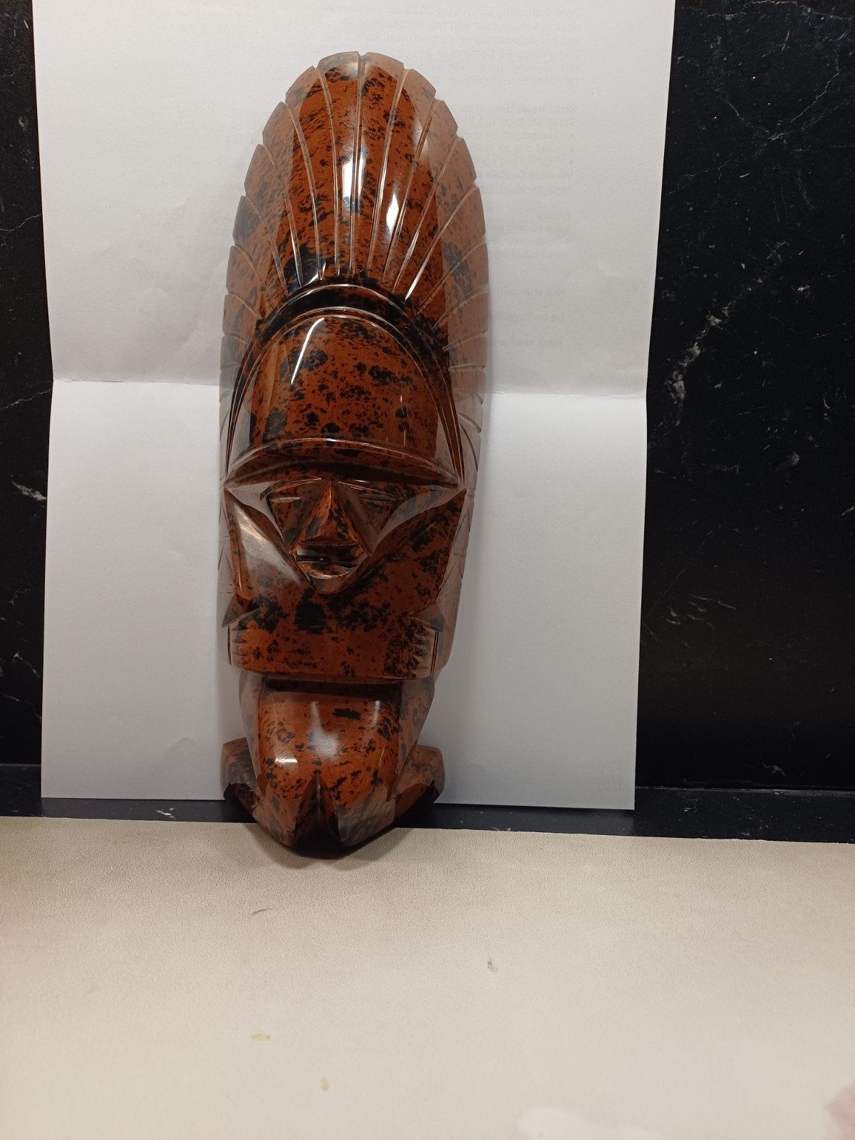 sculptuur gemaakt van vulkanisch glas, krijger, Ophalen of Verzenden, Noord-Amerika