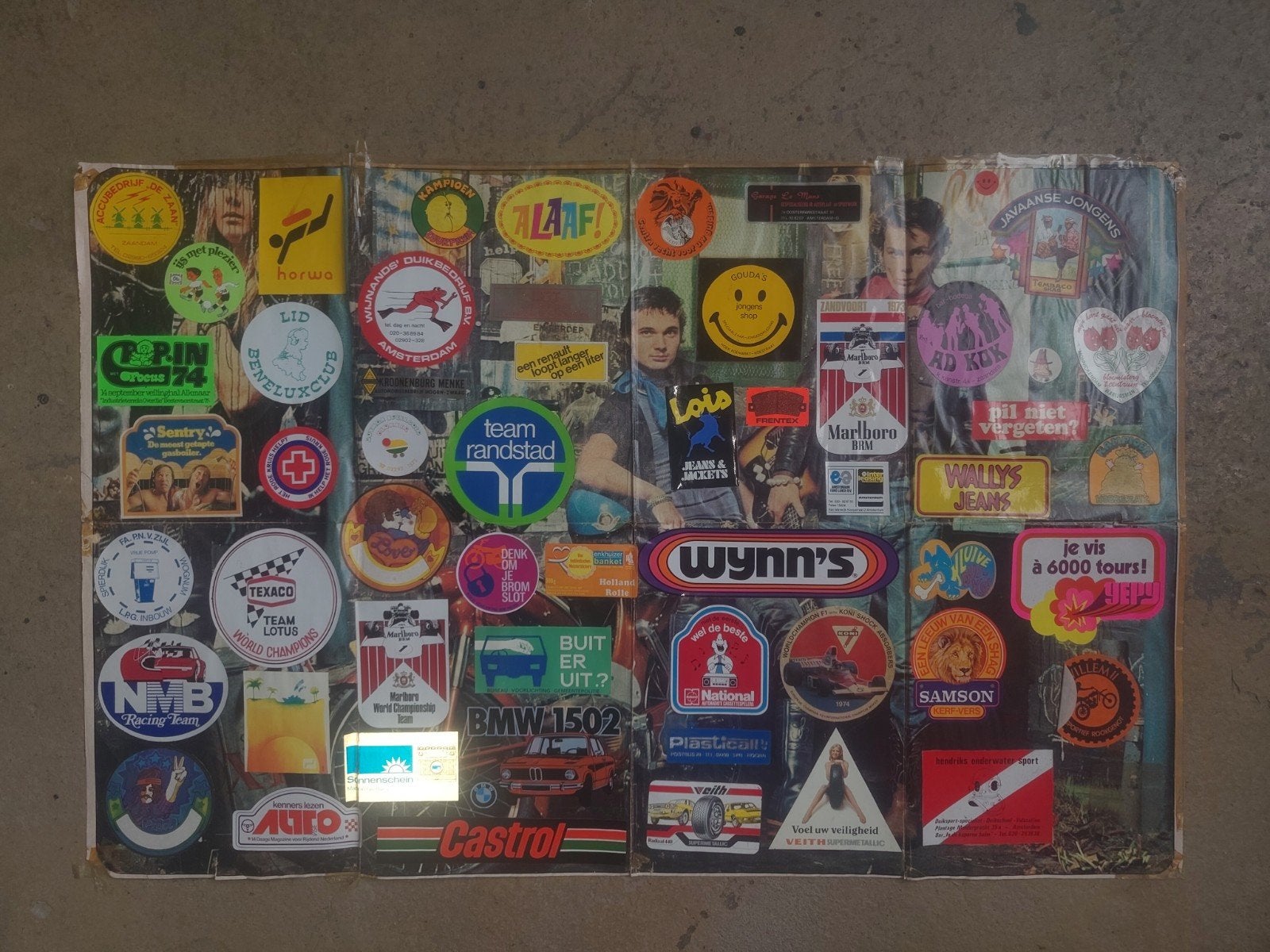Uniek!, 3x Puch Poster bezaaid met Vintage stickers, Ophalen of Verzenden, Gebruikt, A1 t/m A3, Overige onderwerpen