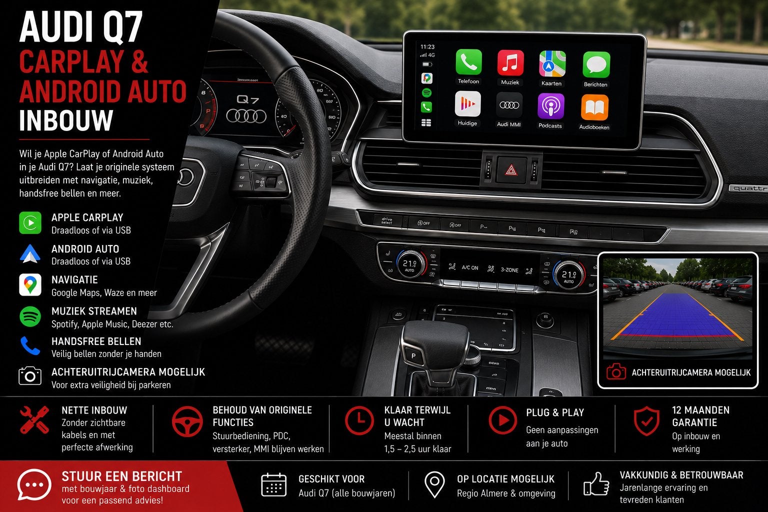 Audi Q7 CarPlay & Android Auto Inbouw, Ophalen, Nieuw