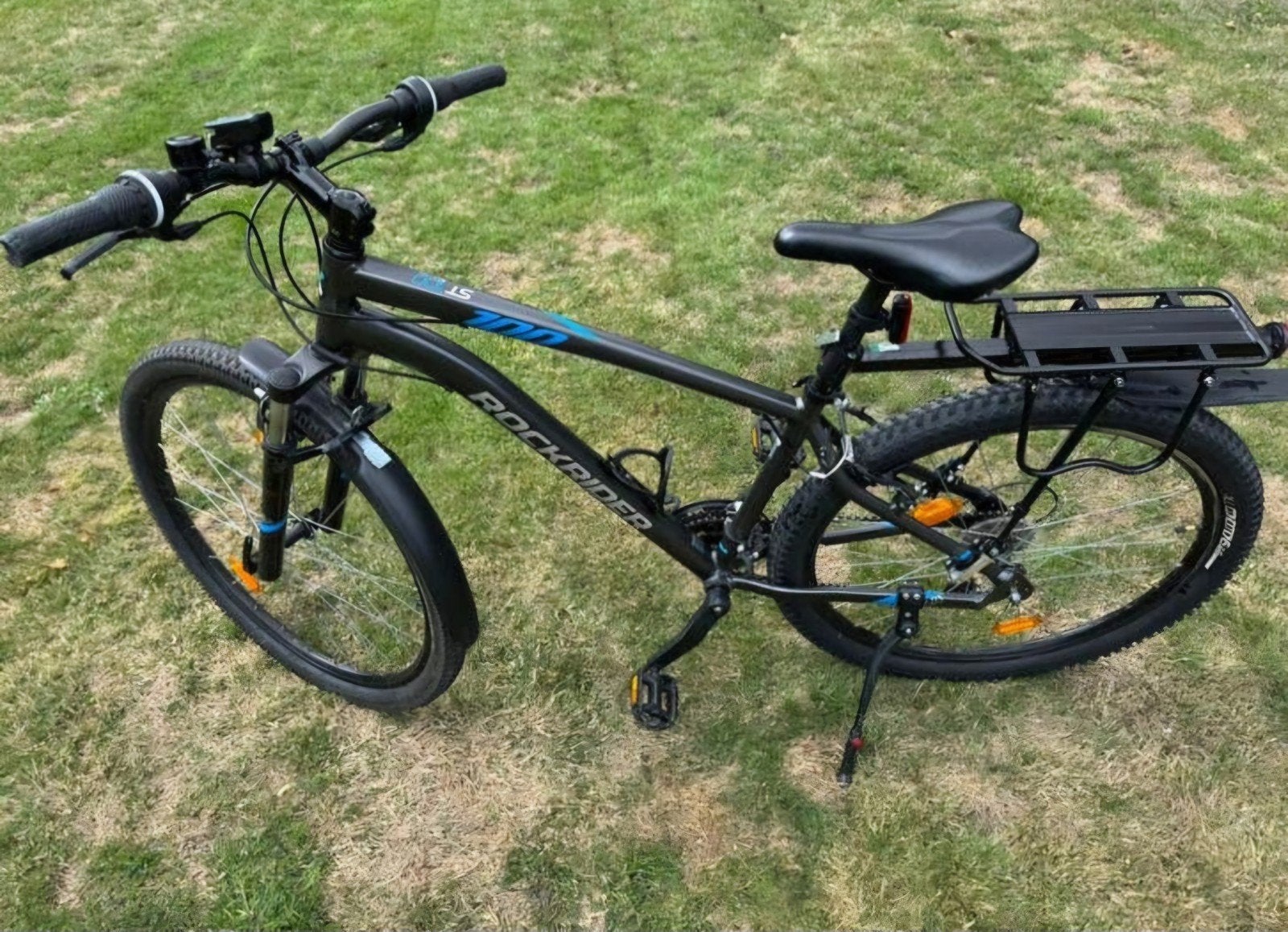 Jongensfiets 26 inch Rockrider kleur antraciet, zwart, blauw, Minder dan 10 versnellingen, Gebruikt, 26 inch, Minder dan 49 cm