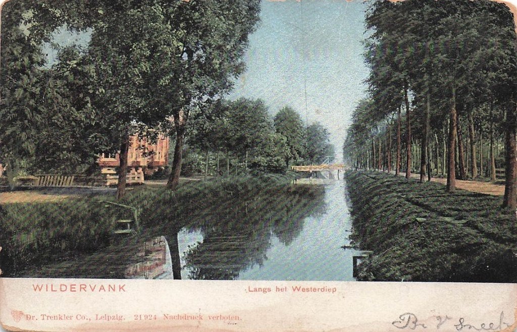 702-424-009 Wildervank Langs Het Westerdiep, Verzamelen, Ophalen of Verzenden, Voor 1920, Groningen