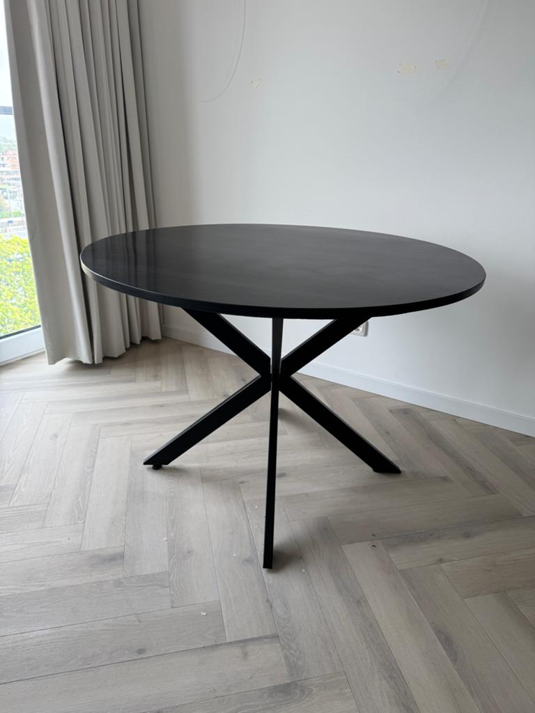 Moet ZSM weg! | Ronde eettafel zwart marmer, Huis en Inrichting, Tafels | Eettafels, Ophalen, 100 tot 150 cm, Rond, Zo goed als nieuw