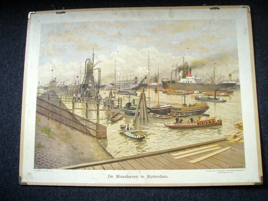 Schoolplaat Maashaven Rotterdam, Antiek en Kunst, Ophalen, Aardrijkskunde