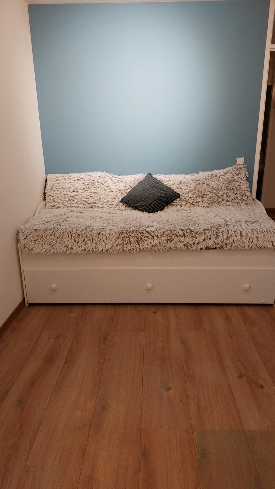 Onderschuifbed met 2 zgan matrassen 90x200cm, Ophalen, Gebruikt, Eenpersoons
