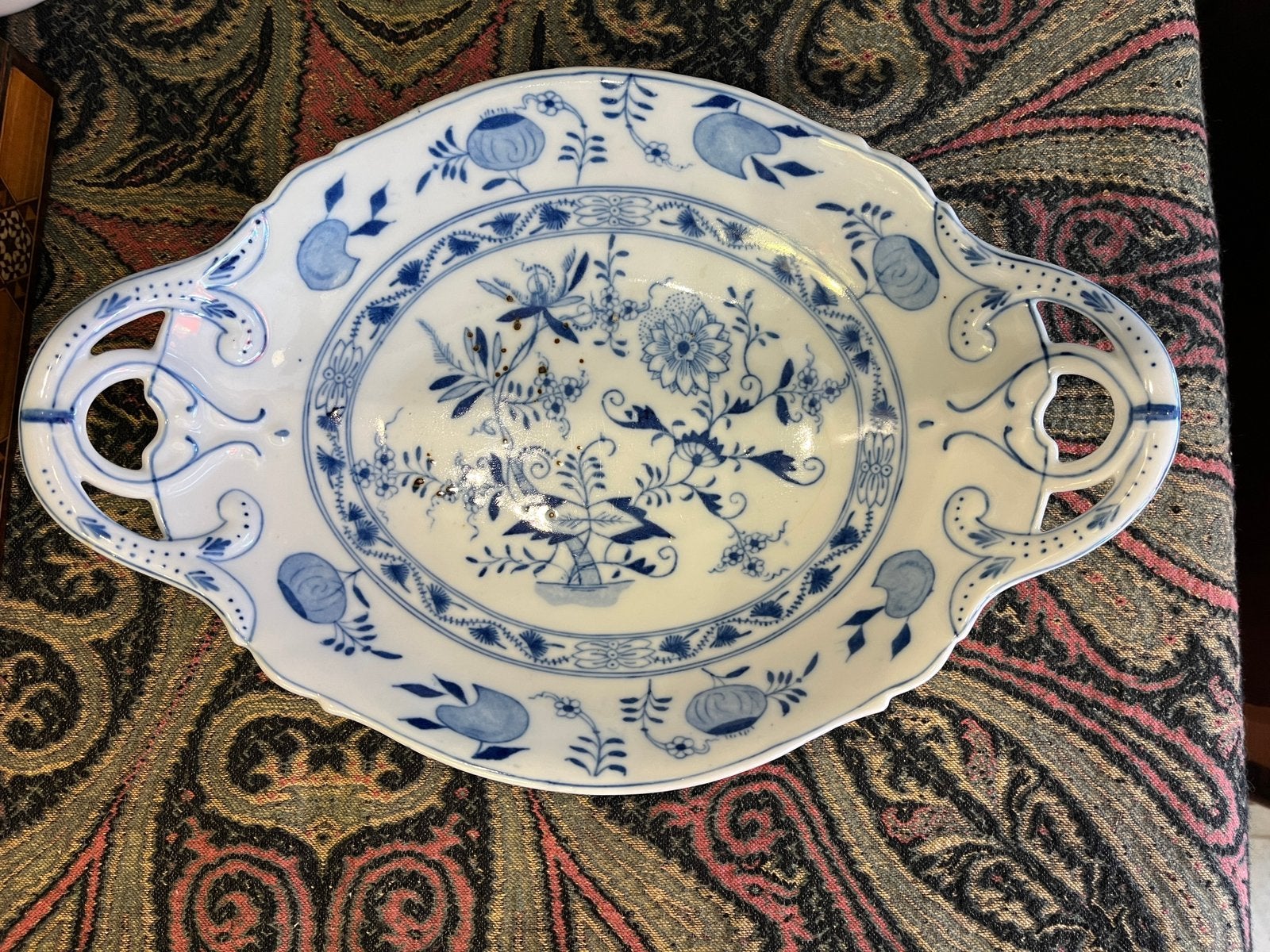 Antieke Louis Regout zwiebelmuster schaal, Antiek en Kunst, Ophalen of Verzenden