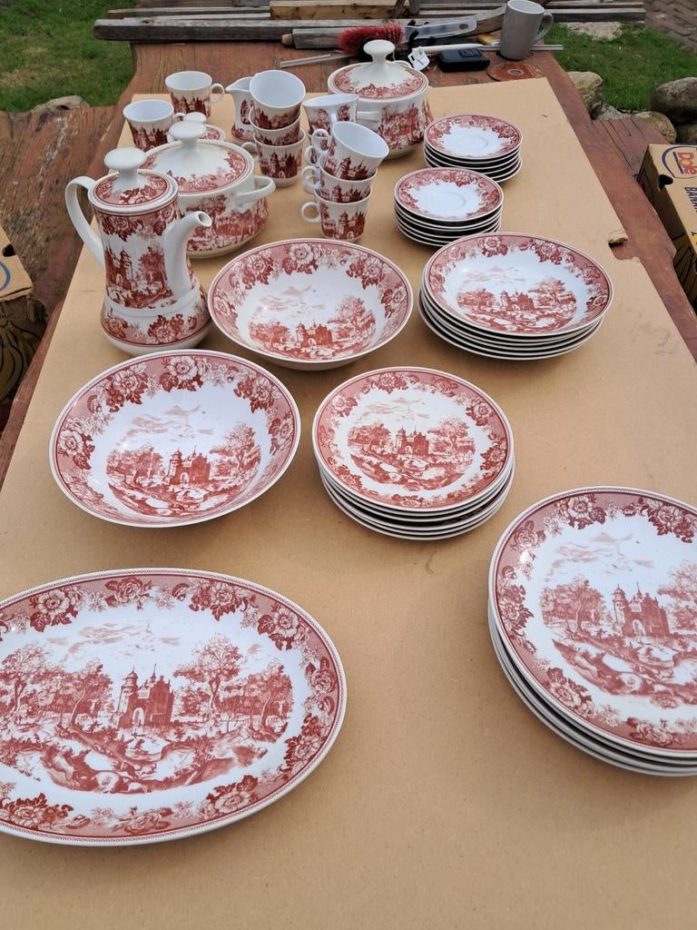 Winterling Servies Rood Wit, Ophalen of Verzenden
