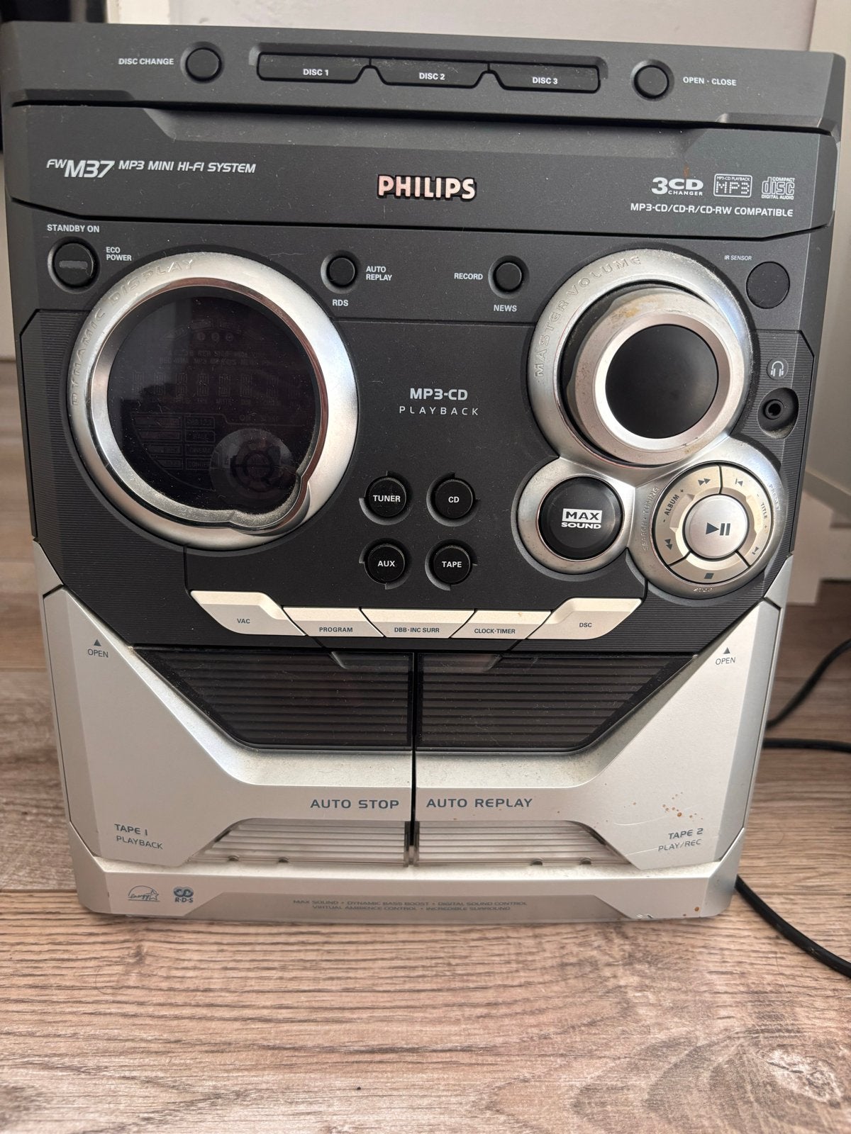 Philips FWM37 Mini Hi-Fi Systeem met CD en Cassettedeck, Philips, Gebruikt, Cassettedeck, Ophalen of Verzenden