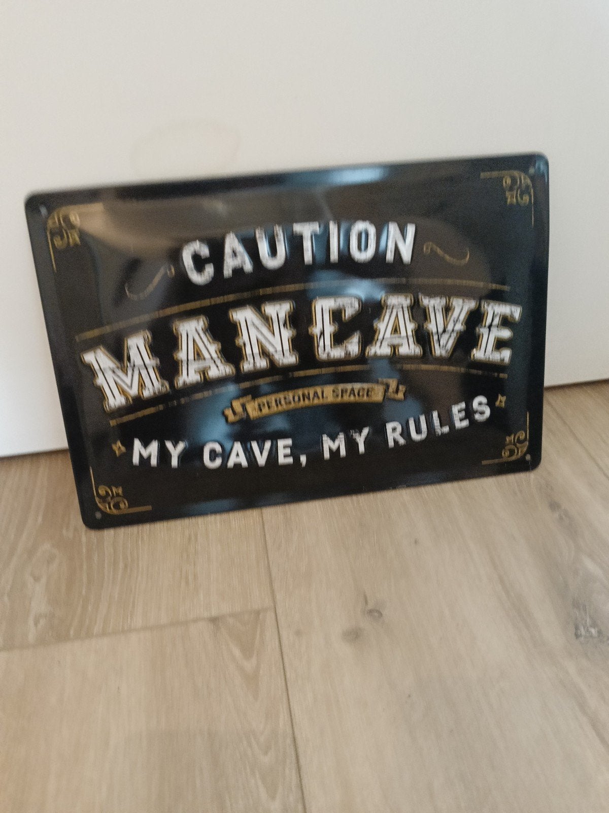 Reclamebord Man Cave - My Cave, My Rules, Vintage, Ophalen of Verzenden, Metaal, Gebruikt