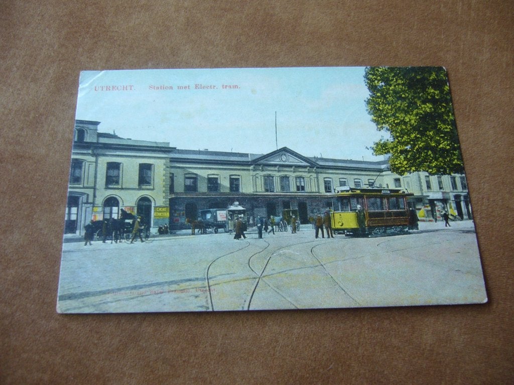 UTRECHT  =  STATION MET ELECT. TRAM   BRIEFKAART  1911, Ophalen of Verzenden, Voor 1920, Gelopen, Utrecht