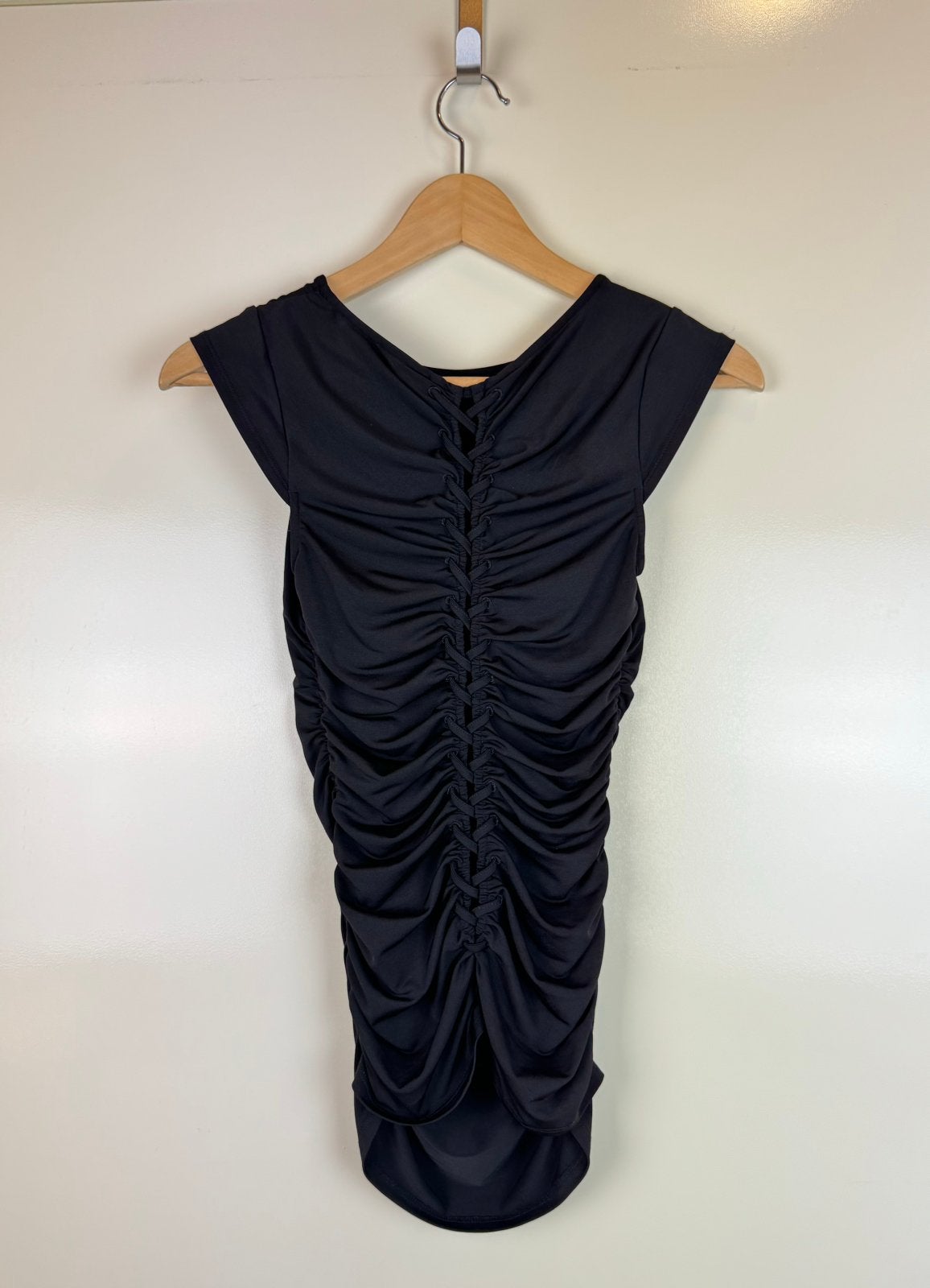 GUESS Rushed Black Nylon Sexy Top Gothic y2k avant garde Xs, Kleding | Dames, Overige typen, Zwart, Ophalen of Verzenden, Zo goed als nieuw