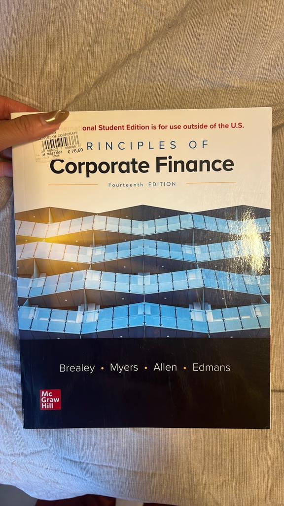 Principles of Corporate Finance, Ophalen of Verzenden, Nieuw, Overige niveaus, Overige vakken