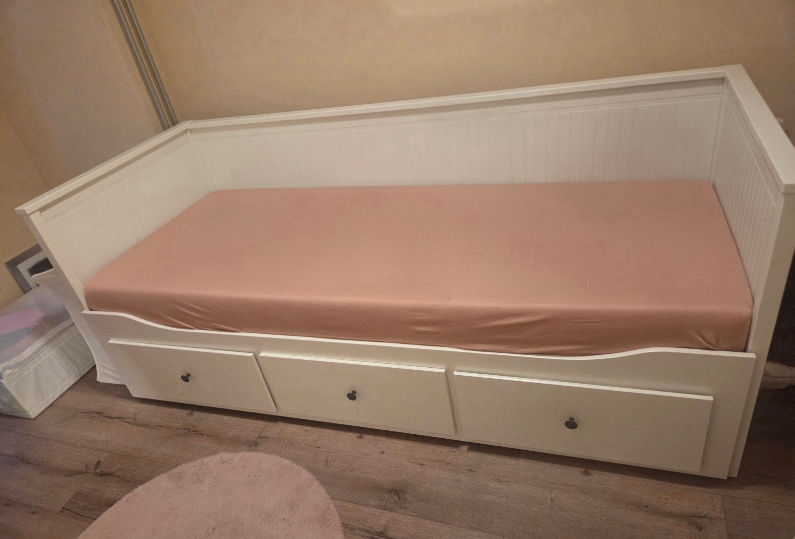 Eenpersoonsbed met Opberglades en Uitschuifbed 80x200, Huis en Inrichting, Ophalen, 90 cm, Eenpersoons, Wit