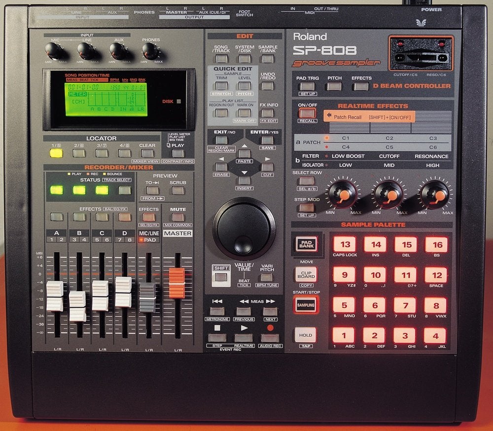 Roland SP-808 Groovesampler, Verzenden, Zo goed als nieuw, 5 tot 10 kanalen, Microfooningang
