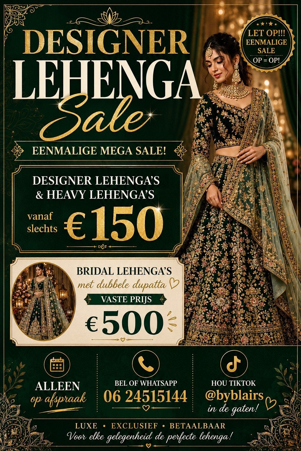 Designer Lehenga Sale: Luxe & Exclusieve Indiase Kleding, Designer, Ophalen of Verzenden, Nieuw, Overige kleuren