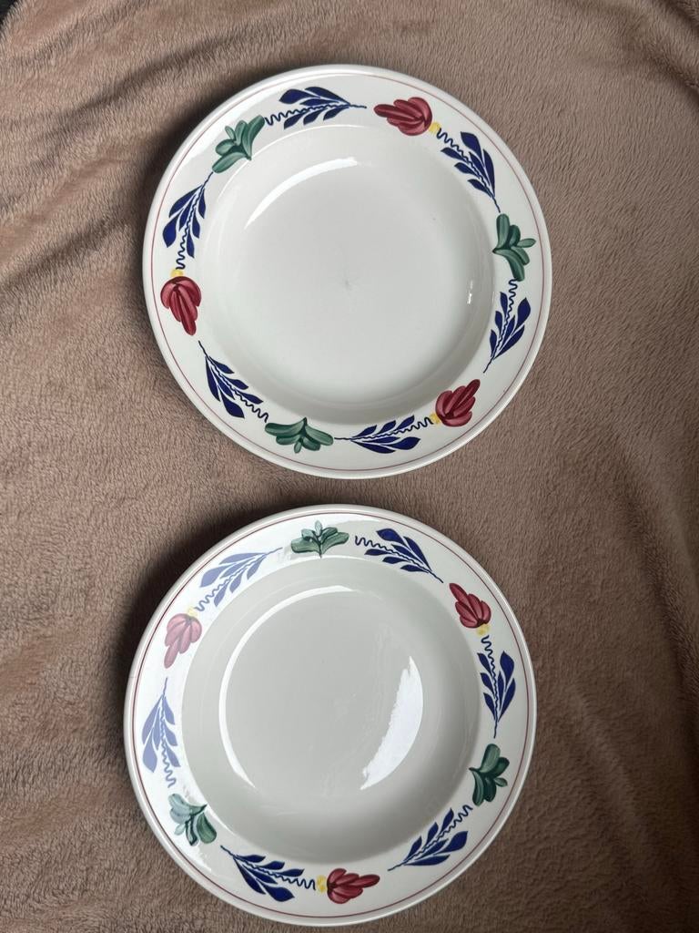 Villeroy & Boch Boerenbont diepe borden, Huis en Inrichting, Keuken | Servies, Zo goed als nieuw, Bord(en), Boerenbont, Aardewerk
