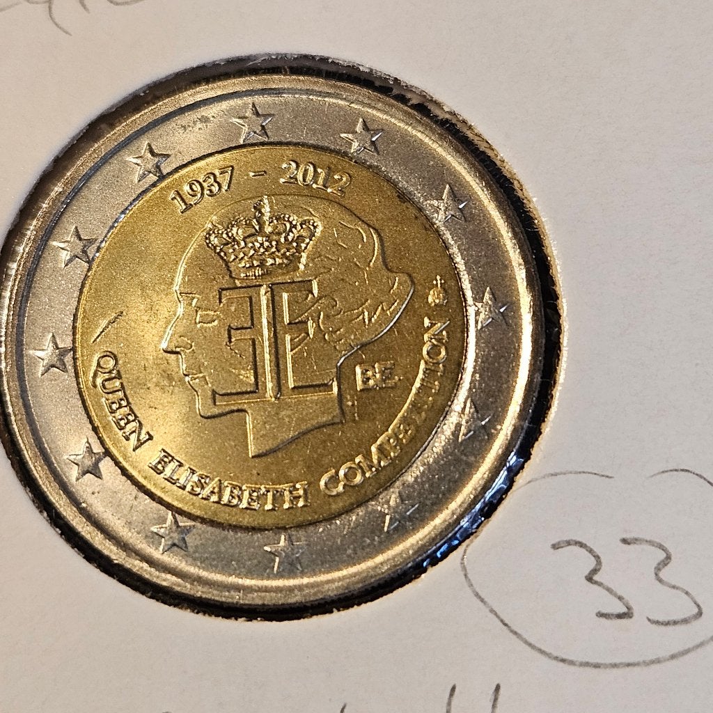 33 € 2,00 België; Queen Elisabeth 2012, Ophalen of Verzenden, België, 2 euro, Losse munt