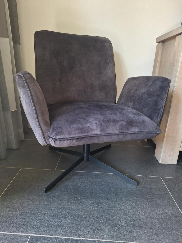Vivian Loungechair Fauteuil - Adore 67 Antraciet, Ophalen, Gebruikt, Modern, Lounge, 75 tot 100 cm
