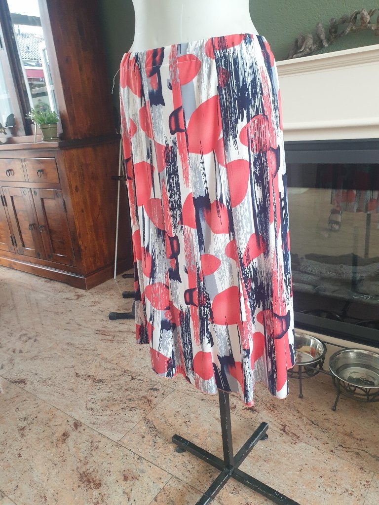 Bassini mooie gekleurde rok blauw roze 40 M, Kleding | Dames, Maat 38/40 (M), Overige kleuren, Verzenden, Zo goed als nieuw
