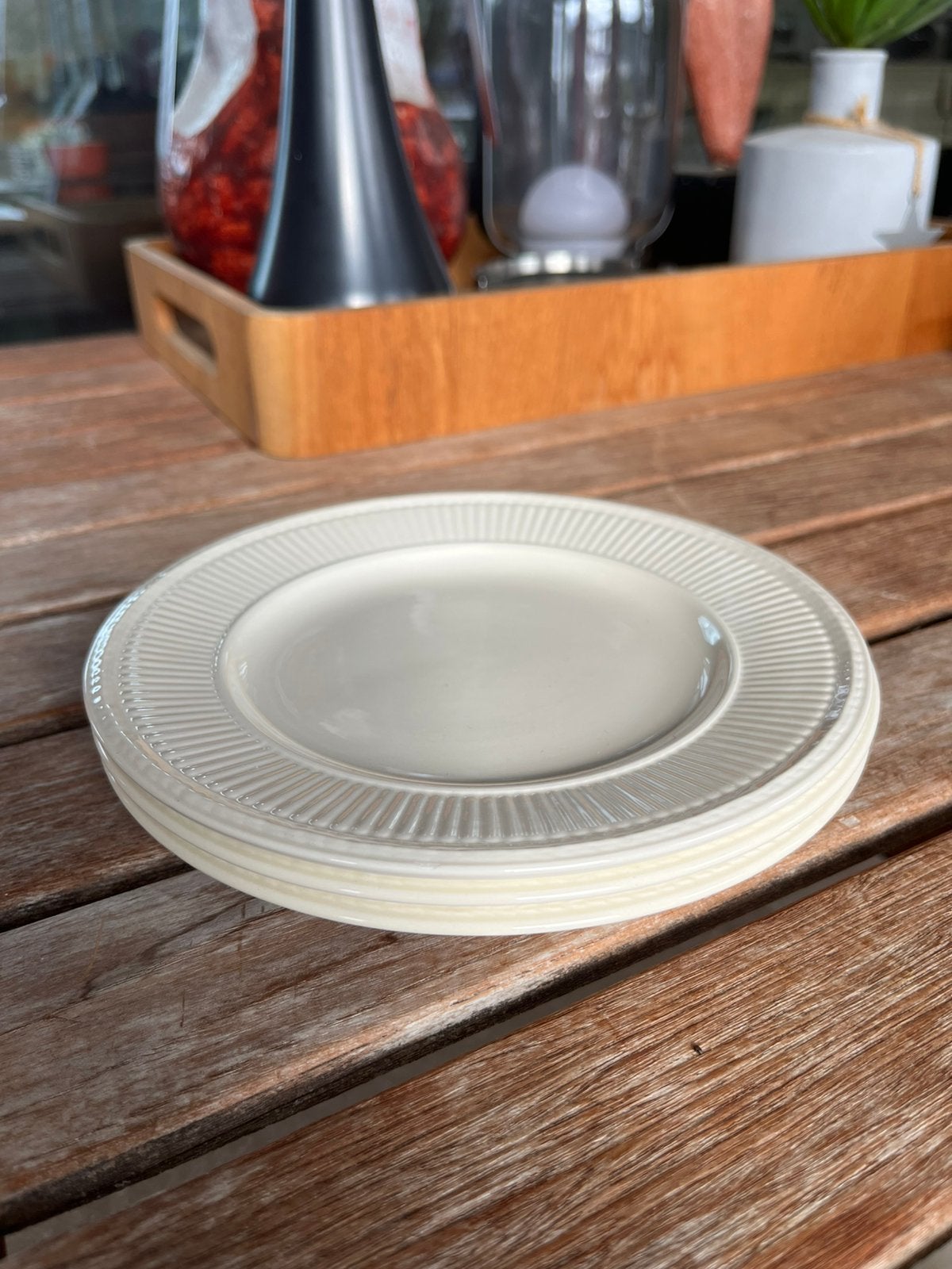 3x gebaksbordje groot Wedgwood Edme 18 cm., Ophalen of Verzenden