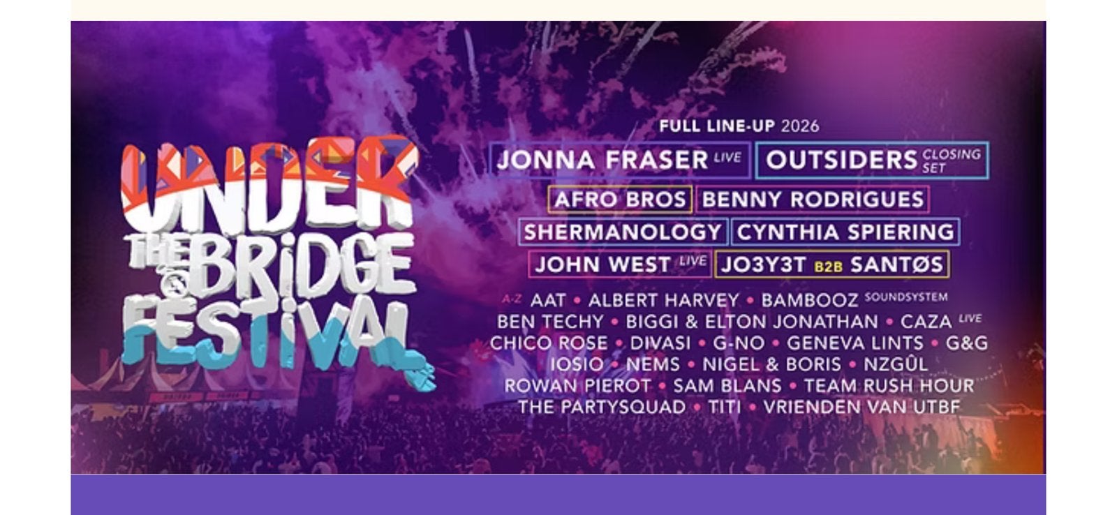 Under the bridge festival spijkenisse 04-07-2026, Tickets en Kaartjes, Evenementen en Festivals, Twee personen