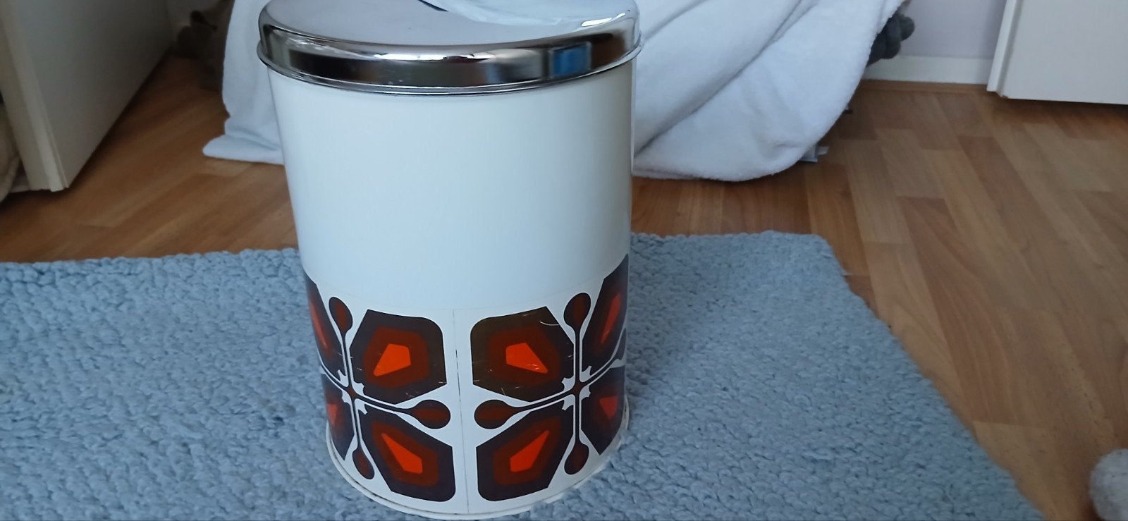 Echte Vintage deze Brabantia Voorraadtrommel oranje/bruin, Ophalen of Verzenden, Meerkleurig, Overige materialen, Brabantia