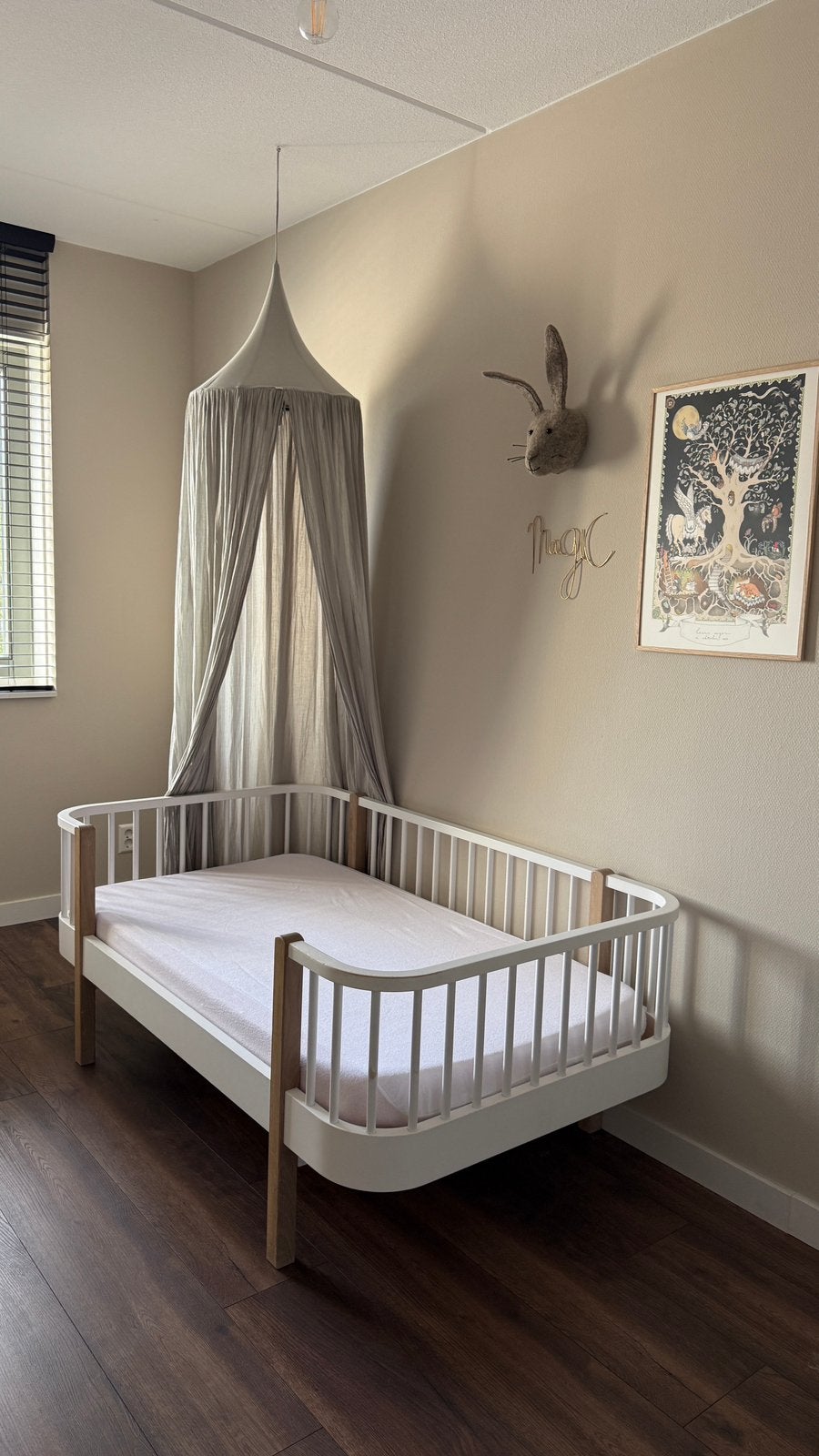 Oliver Furniture Wood Junior Bed 160x90 met matras en bedhek, Ophalen, Gebruikt, Jongetje of Meisje