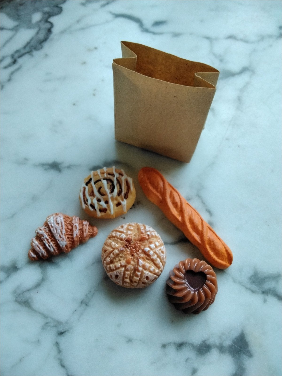 brood banket croissant broodjes in papieren zakje poppenhuis, Verzenden, Nieuw, Gebruiksvoorwerp